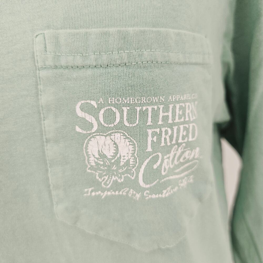 Southern Fried Cotton black lab hunting graphic long sleeve tshirt green L 4067 - Picture 7 of 9